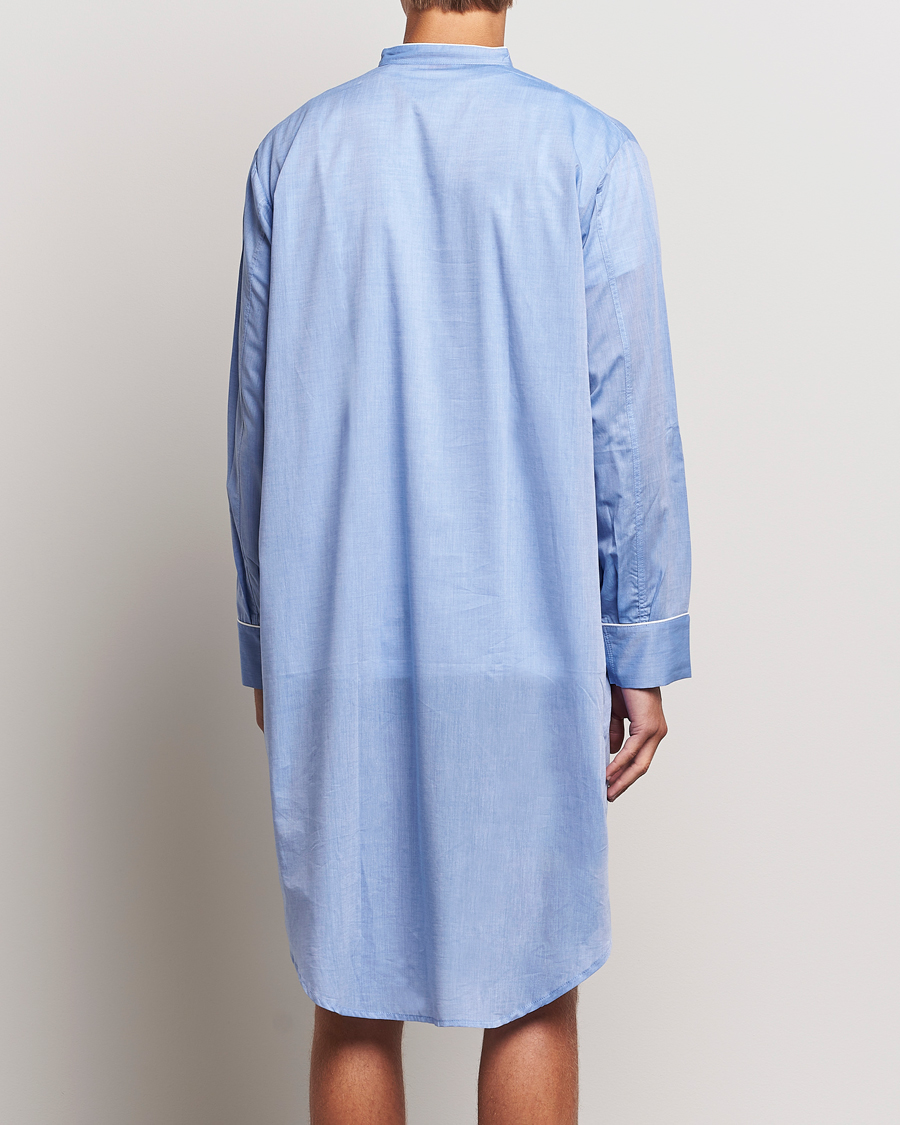 Herre | Pyjamaser og badekåper | Derek Rose | Cotton Pullover Nightshirt Light Blue