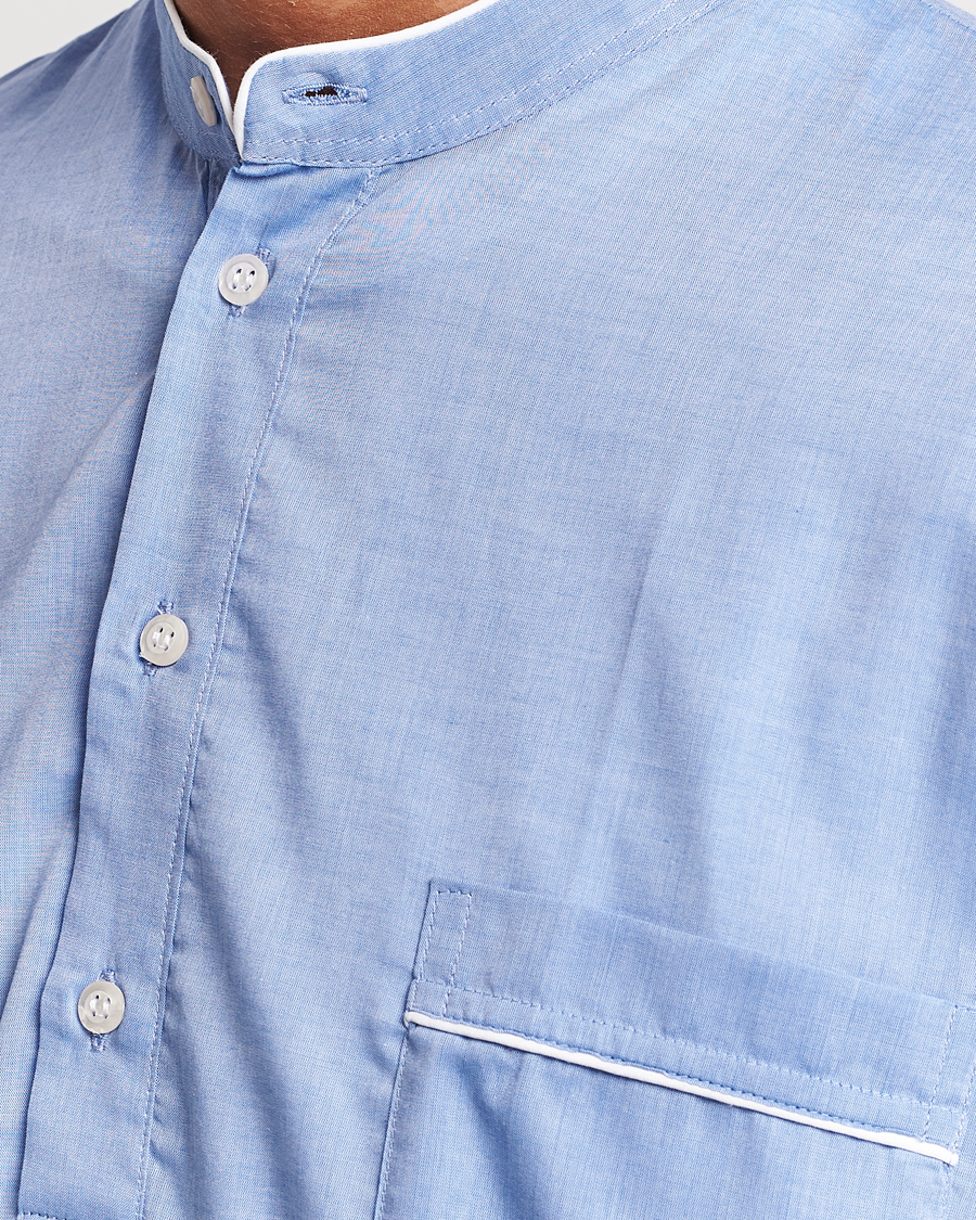 Herre | Pyjamaser og badekåper | Derek Rose | Cotton Pullover Nightshirt Light Blue