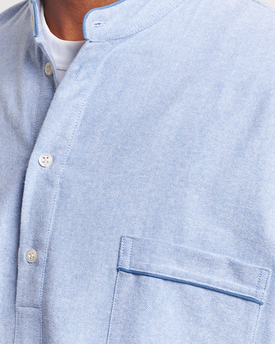 Herre | Pyjamaser og badekåper | Derek Rose | Cotton Pullover Nightshirt Light Blue