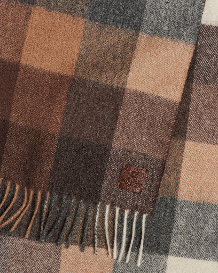 Herre | Amanda Christensen Merino Wool Block Check Scarf Brown Multi | Amanda Christensen | Merino Wool Block Check Scarf Brown Multi