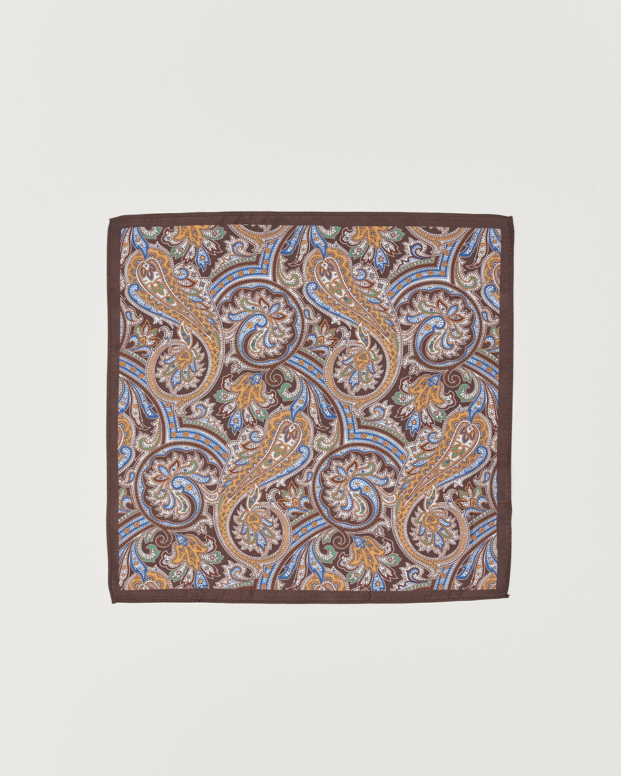 Herre | Slips | Amanda Christensen | Box Set Silk 8 cm Paisley Tie And Pocket Square Brown