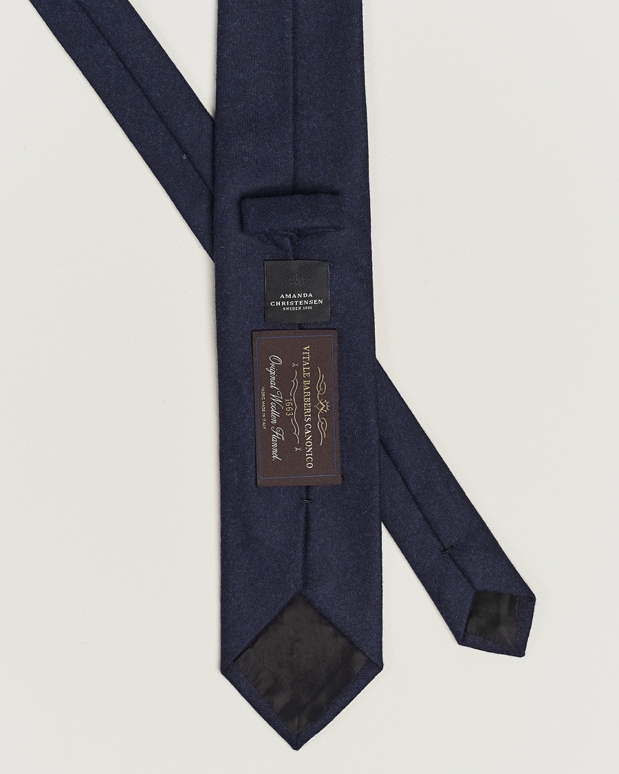 Herre | Amanda Christensen Wool Flannel 8cm Tie Navy | Amanda Christensen | Wool Flannel 8cm Tie Navy