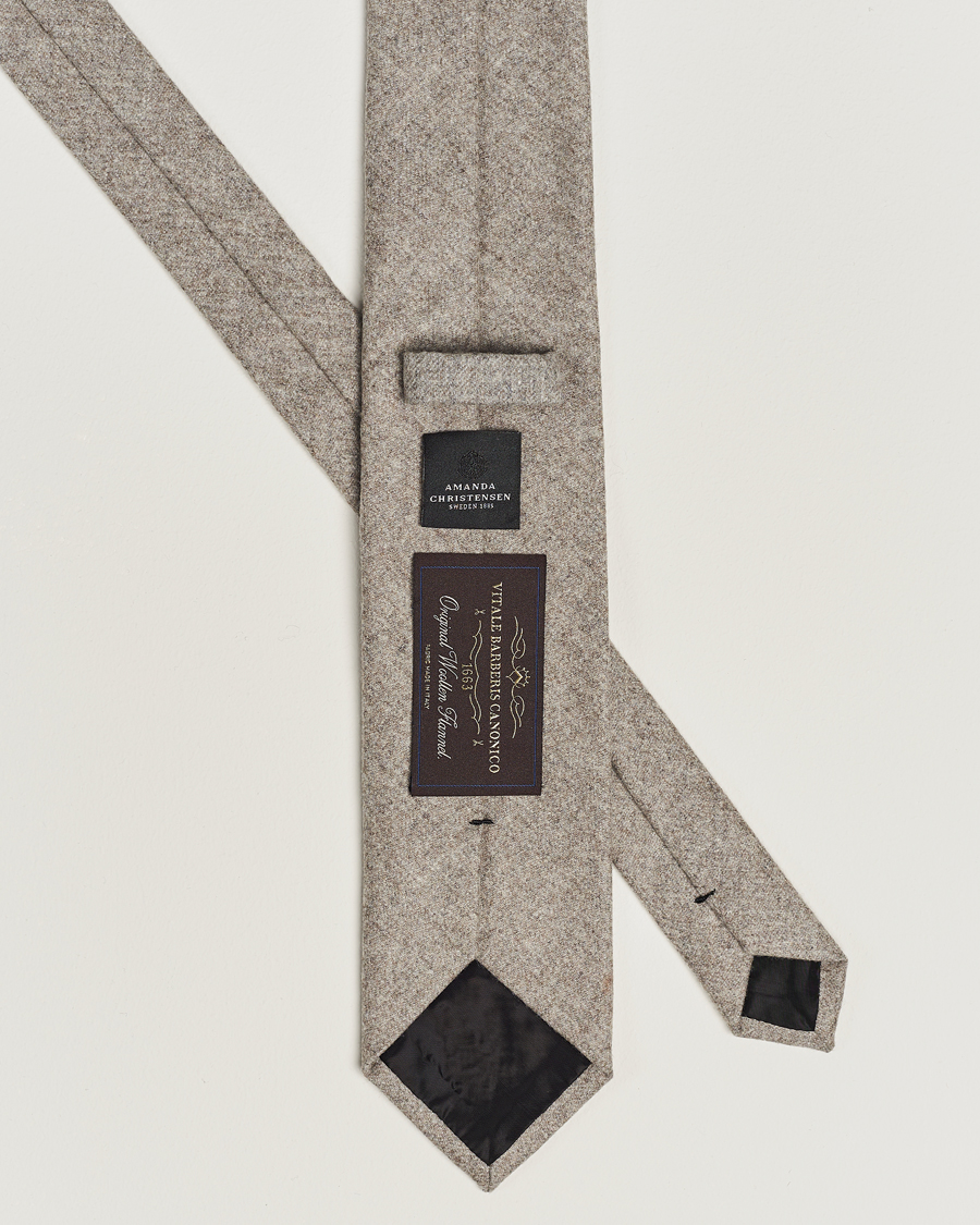 Herre | Amanda Christensen Wool Flannel 8cm Tie Beige Melange | Amanda Christensen | Wool Flannel 8cm Tie Beige Melange
