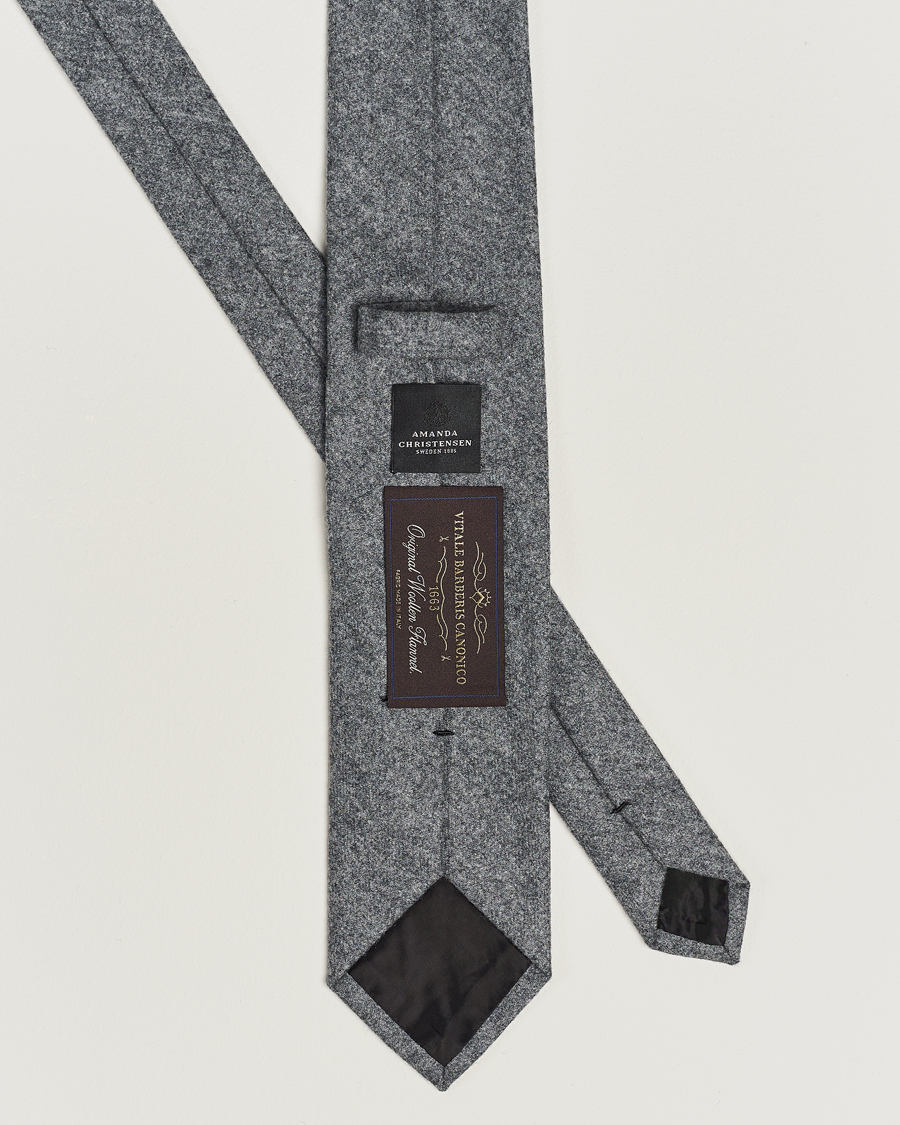 Herre | Amanda Christensen Wool Flannel 8cm Tie Grey Melange | Amanda Christensen | Wool Flannel 8cm Tie Grey Melange