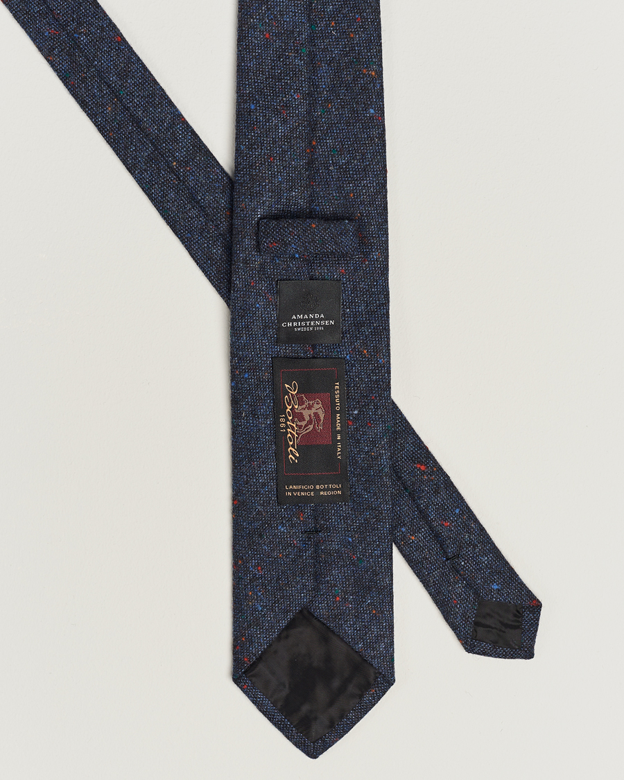 Herre | Amanda Christensen Wool Donegal 8cm Tie Navy | Amanda Christensen | Wool Donegal 8cm Tie Navy