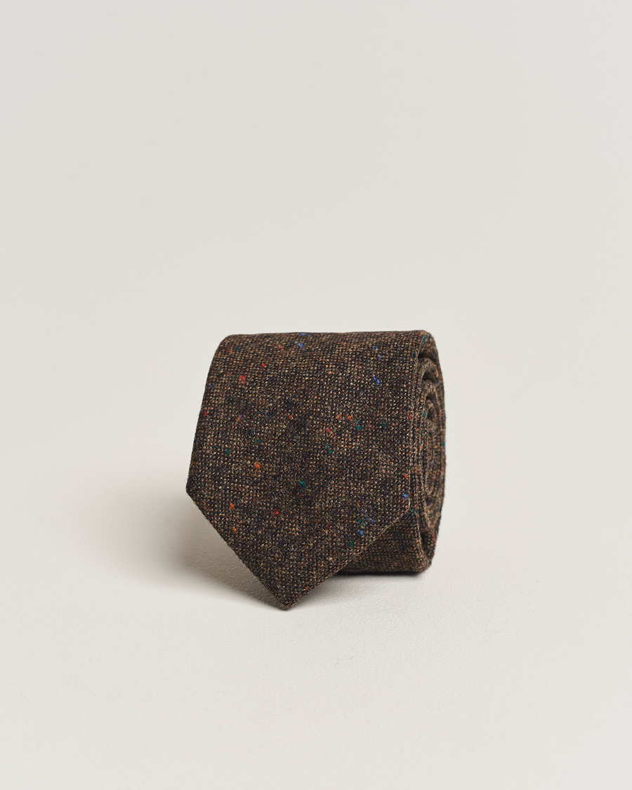 Herre | Amanda Christensen Wool Donegal 8cm Tie Brown | Amanda Christensen | Wool Donegal 8cm Tie Brown