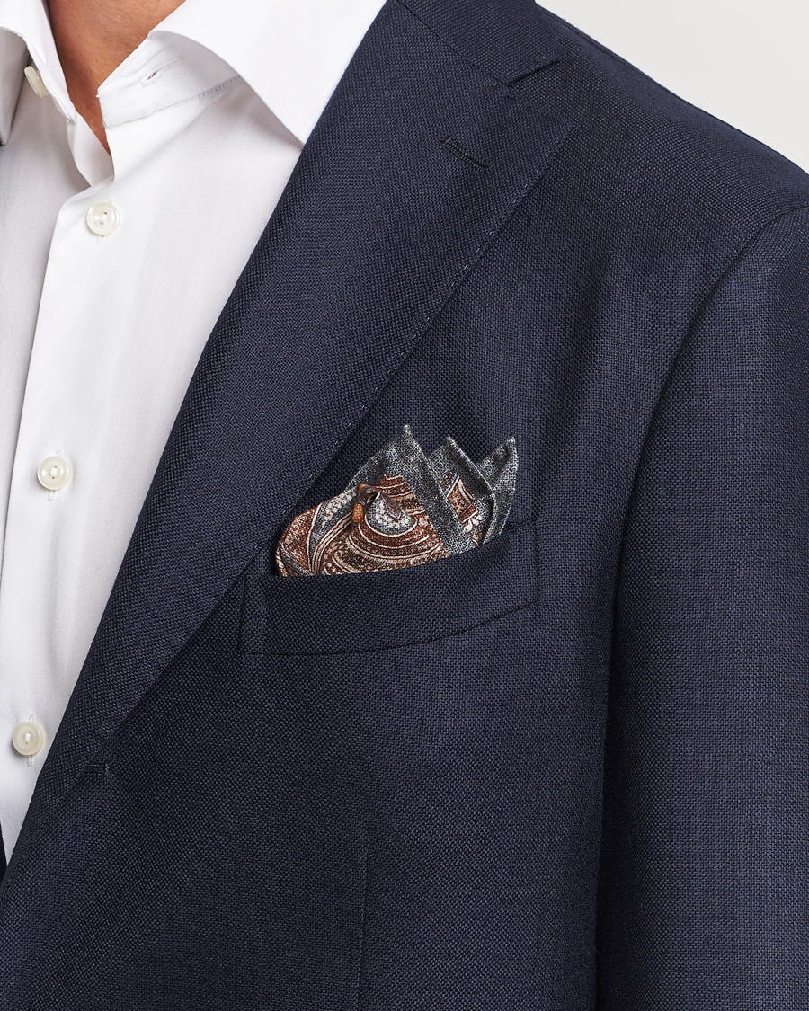 Herre | Lommetørklær | Amanda Christensen | Cotton Flannel Doublefaced Pocket Square Grey