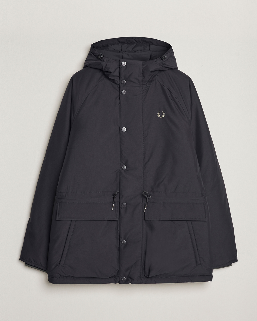 Herre | Fred Perry | Fred Perry | Padded Zip Through Parka Black