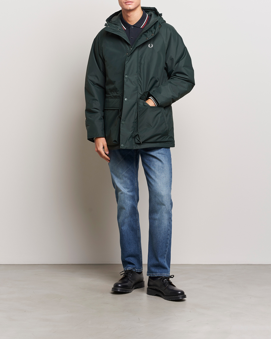 Herre | Jakker | Fred Perry | Padded Zip Through Parka Night Green