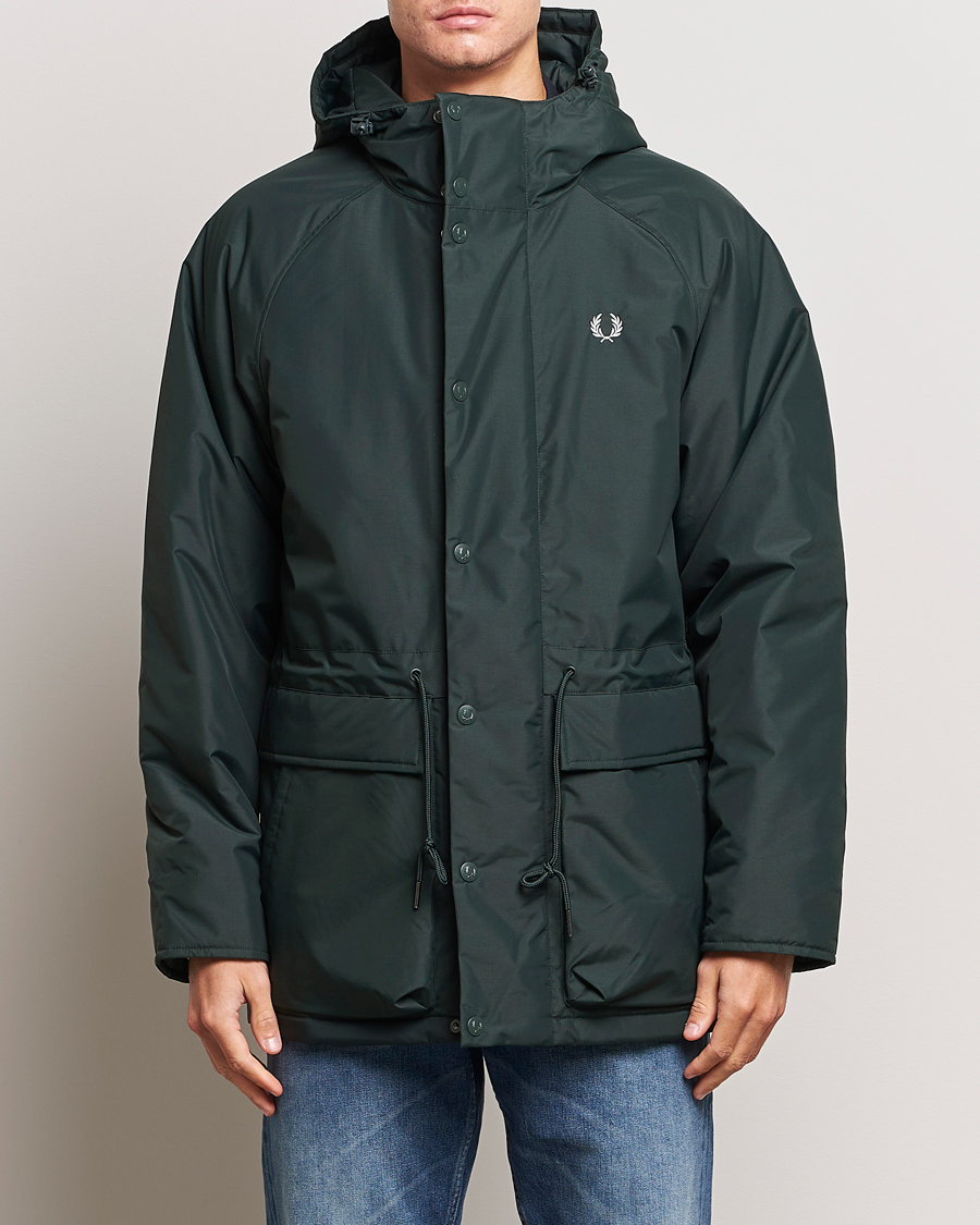 Herre | Jakker | Fred Perry | Padded Zip Through Parka Night Green