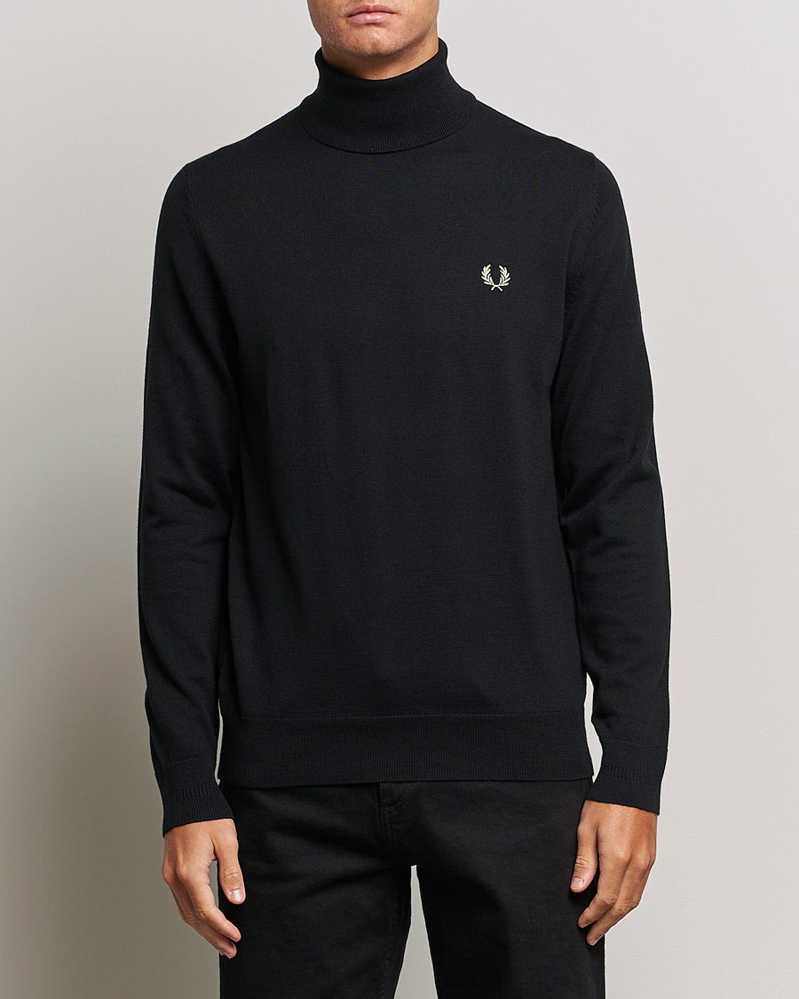 Herre | | Fred Perry | Knitted Rollneck Jumper Black