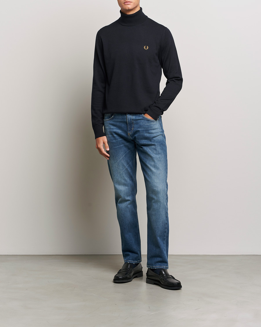 Herre | Gensere | Fred Perry | Knitted Rollneck Jumper Navy
