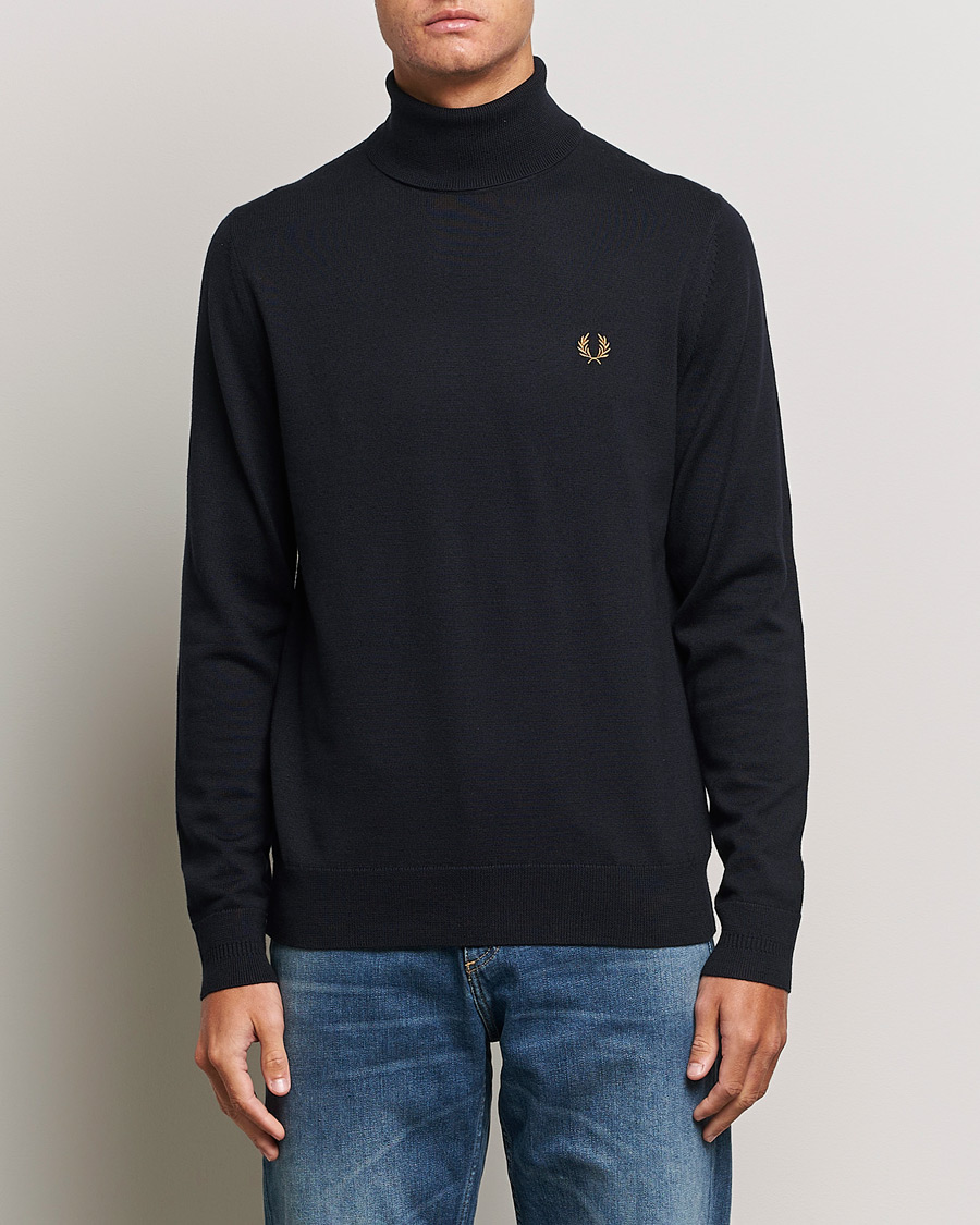 Herre |  | Fred Perry | Knitted Rollneck Jumper Navy
