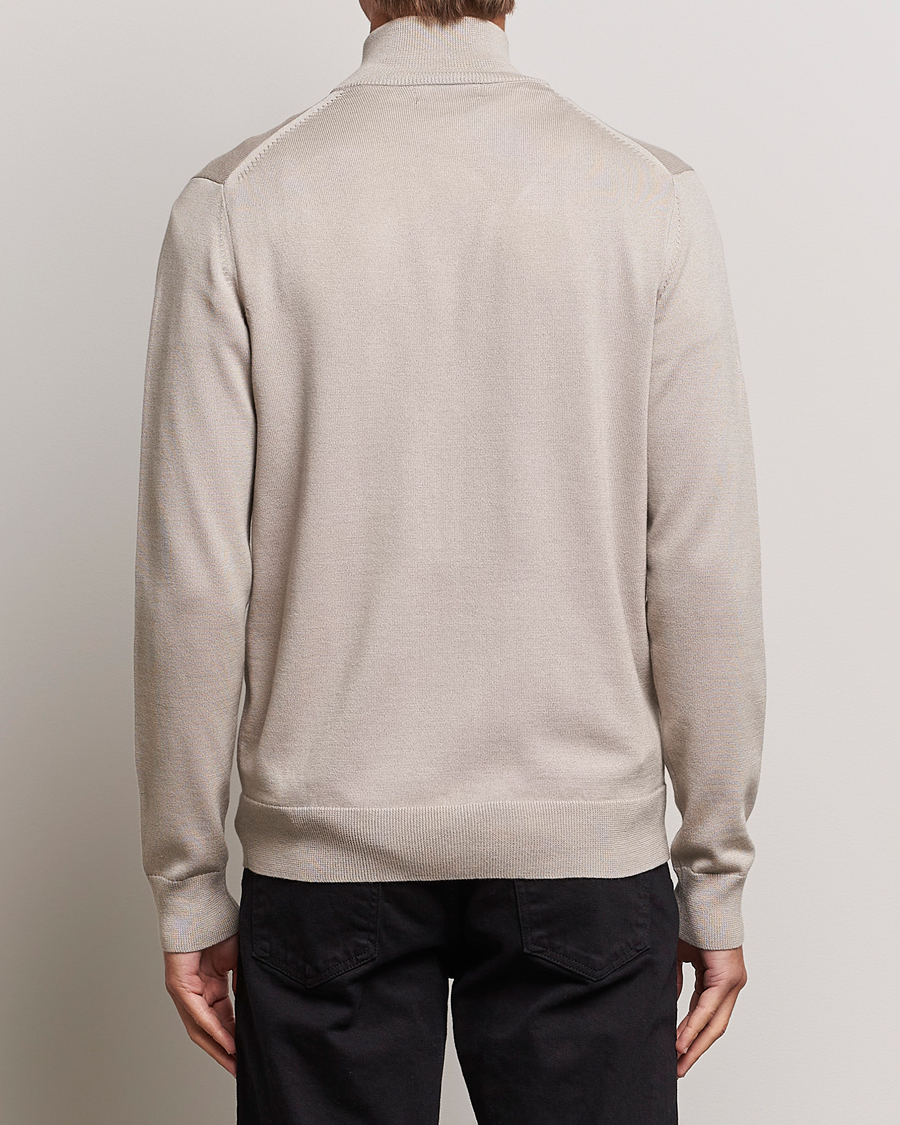 Herre | Gensere | Fred Perry | Knitted Zip Through Jacket Dark Oatmeal