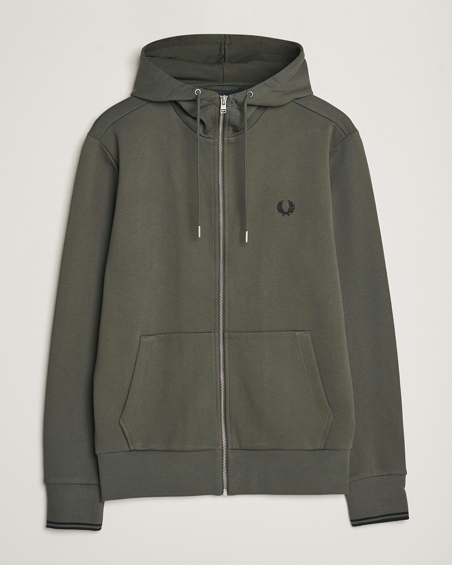 Herre | Gensere | Fred Perry | Hooded Zip Sweatshirt Field Green
