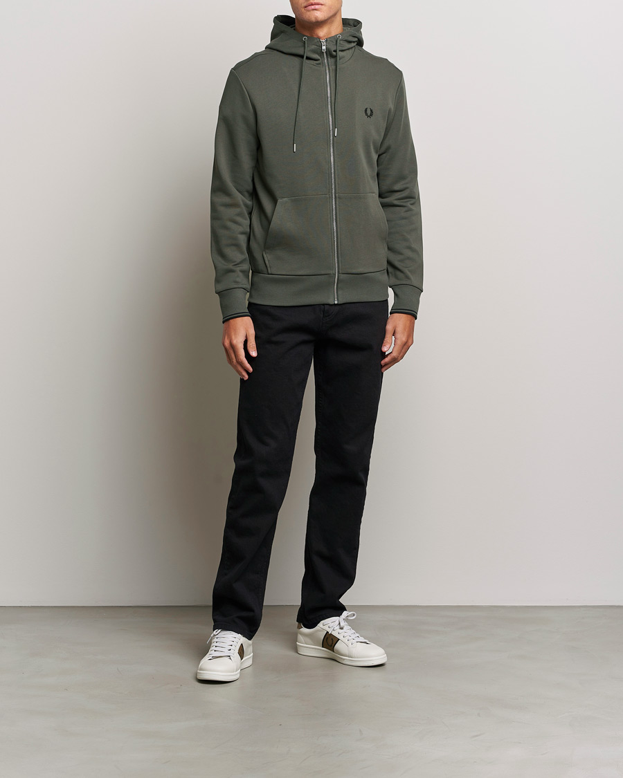 Herre | Gensere | Fred Perry | Hooded Zip Sweatshirt Field Green