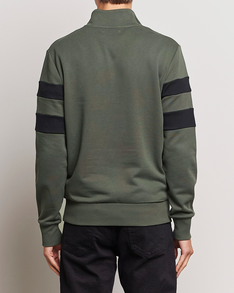 Herre | Gensere | Fred Perry | Tipped Sleeve Half Zip Sweatshirt Field Green