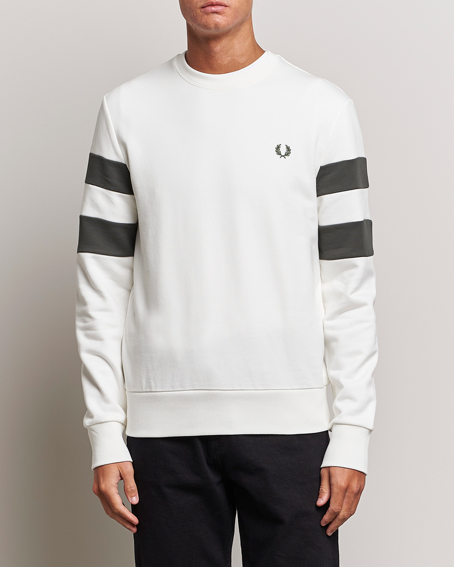 Herre |  | Fred Perry | Tipped Sleeve Sweatshirt Snow Whiite