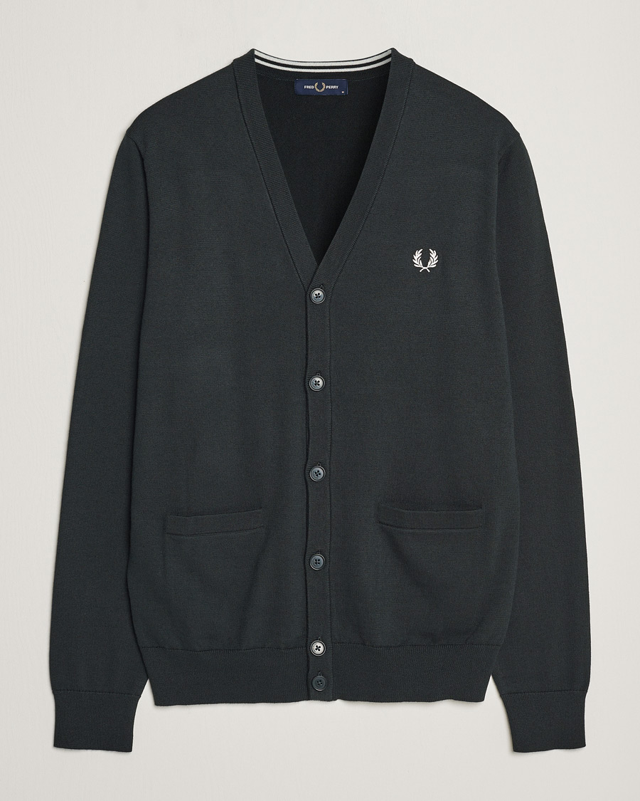 Herre | Gensere | Fred Perry | Knitted Cardigan Night Green