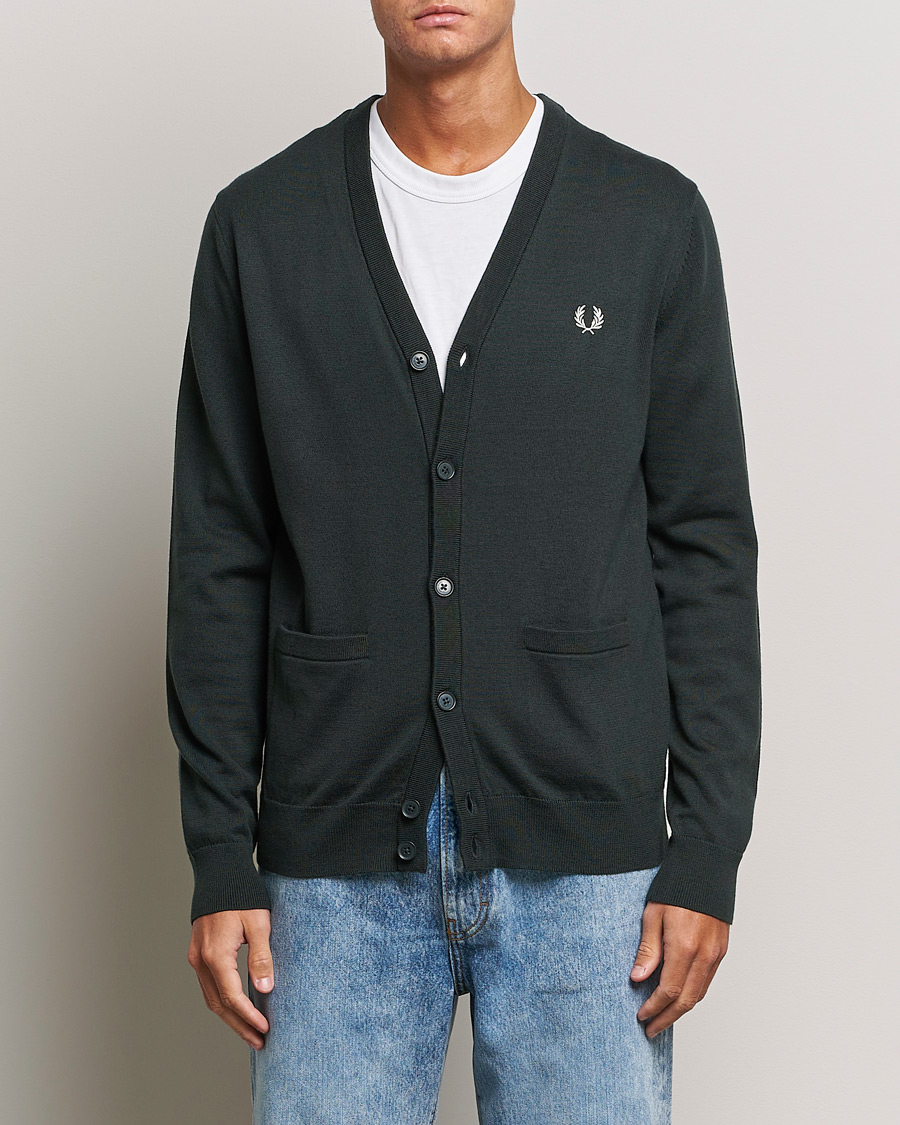 Herre | Cardigans | Fred Perry | Knitted Cardigan Night Green