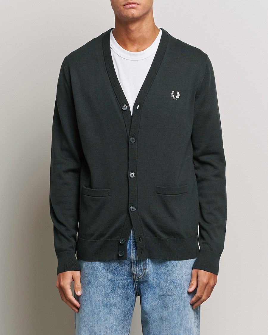 Herre | Gensere | Fred Perry | Knitted Cardigan Night Green