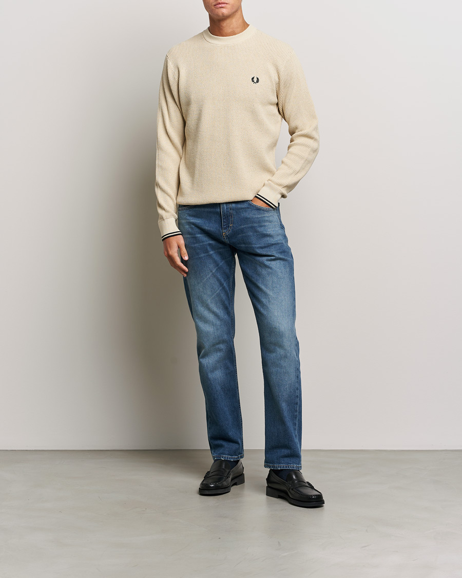 Herre | Gensere | Fred Perry | Waffle Stitch Jumper Oatmeal