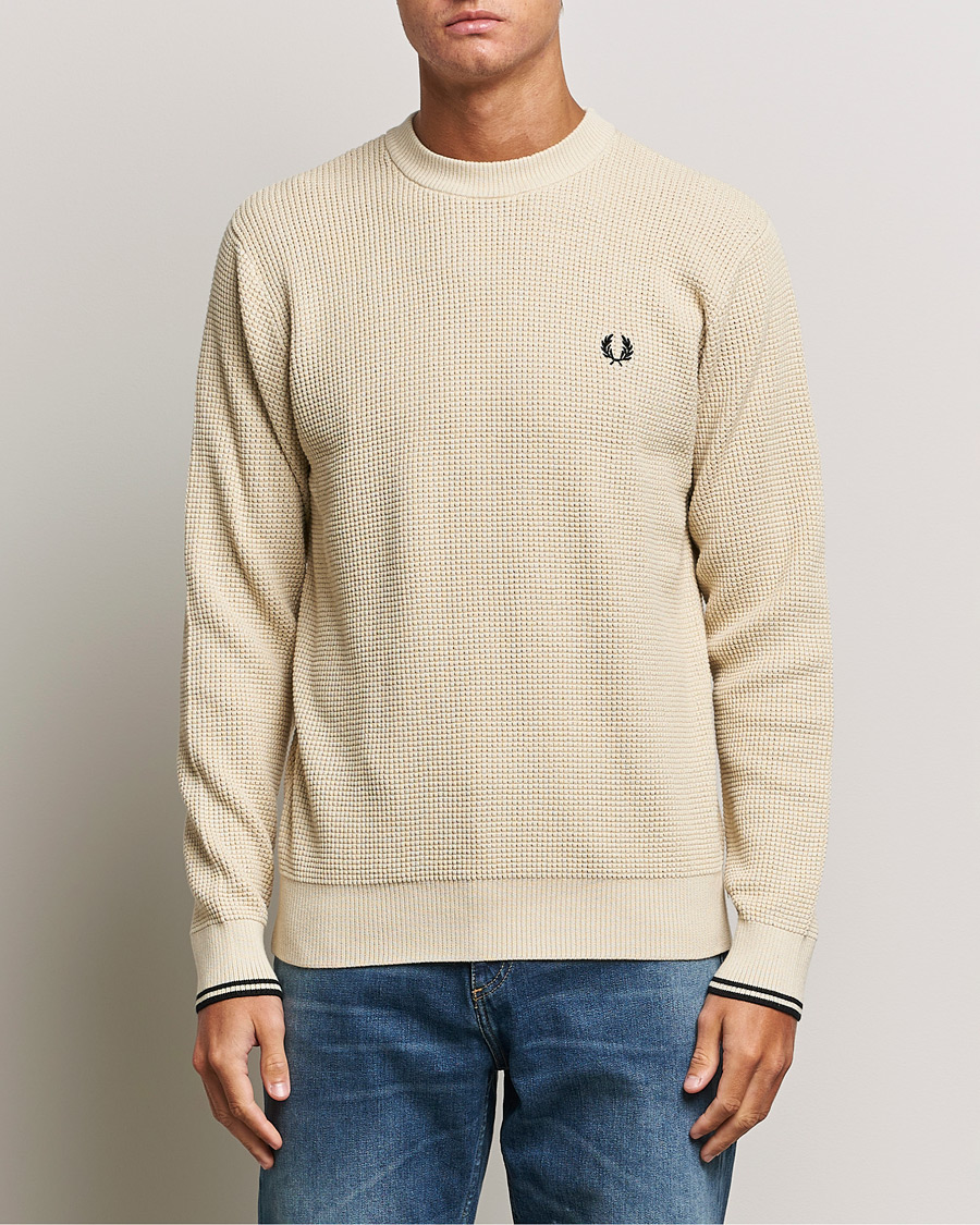 Herre |  | Fred Perry | Waffle Stitch Jumper Oatmeal