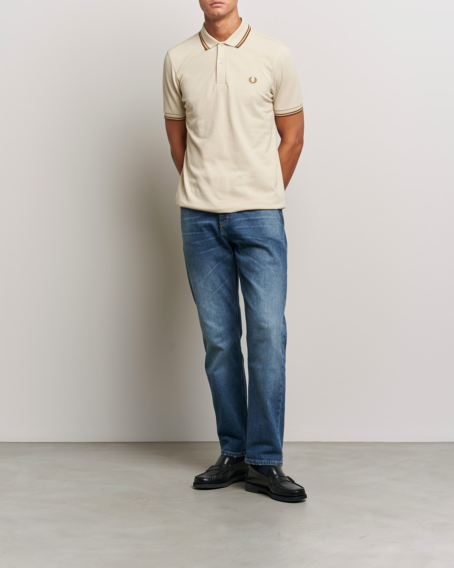 Herre | Pikéer | Fred Perry | Twin Tipped Polo Shirt Oatmeal