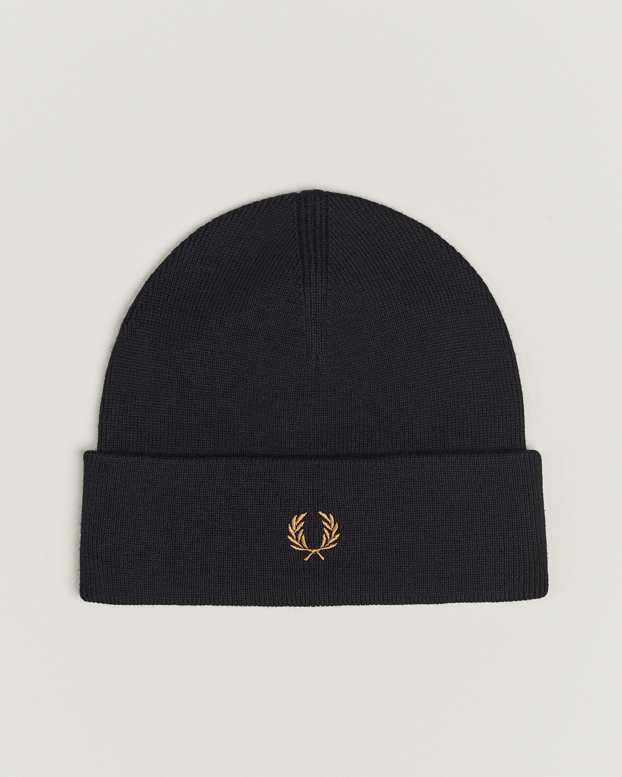 Herre | Fred Perry Merino Wool Beanie Black | Fred Perry | Merino Wool Beanie Black