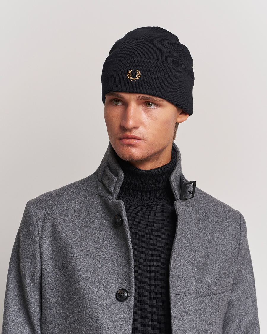 Herre |  | Fred Perry | Merino Wool Beanie Black