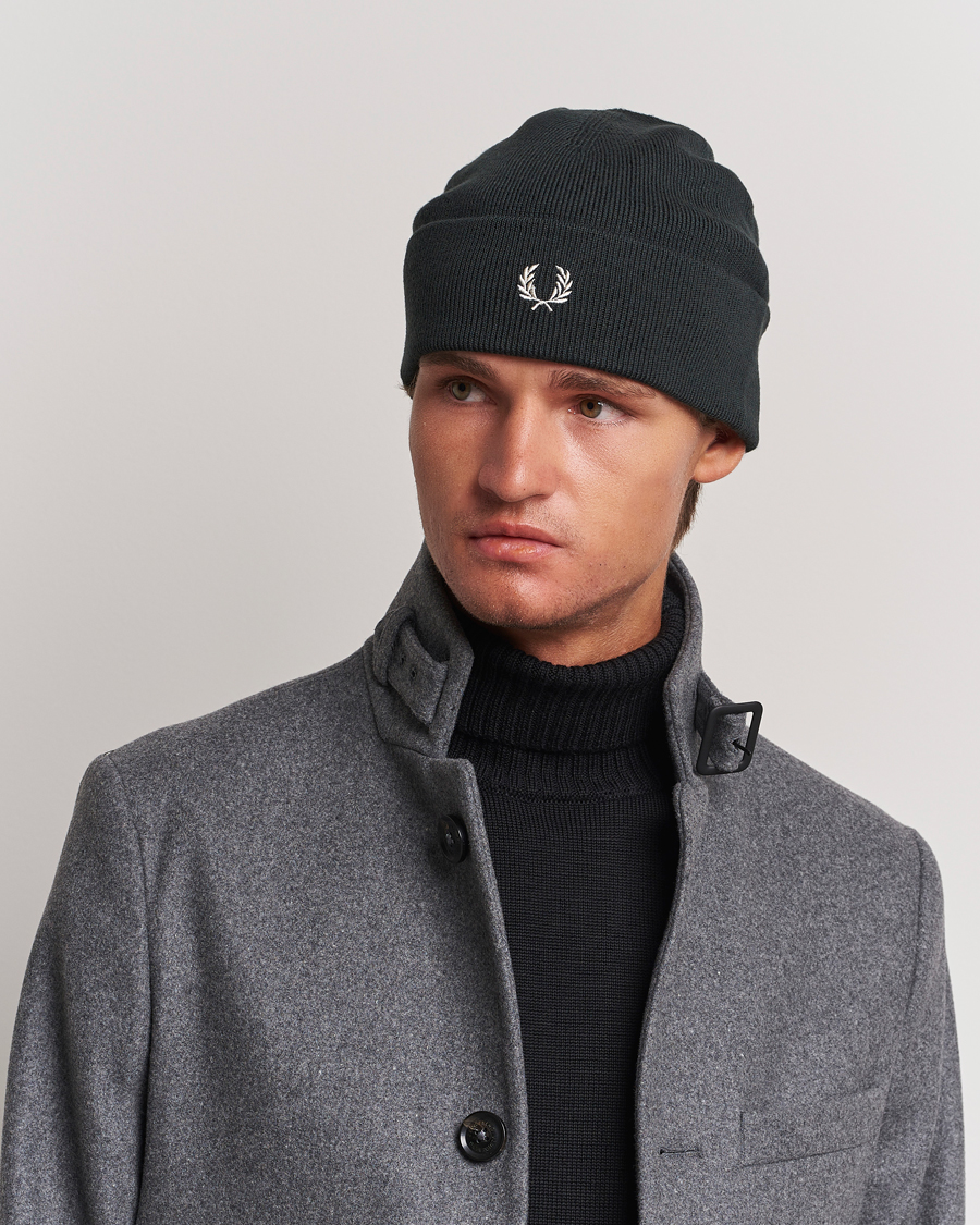 Herre |  | Fred Perry | Merino Wool Beanie Night Green