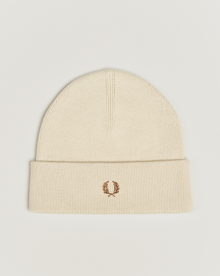 Herre | Fred Perry Merino Wool Beanie Oatmeal | Fred Perry | Merino Wool Beanie Oatmeal