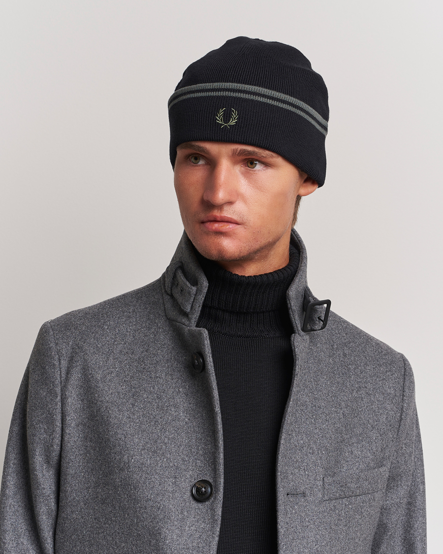 Herre | Fred Perry Twin Tipped Merino Beanie Black | Fred Perry | Twin Tipped Merino Beanie Black