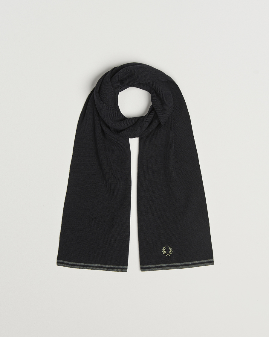 Herre | Fred Perry Twin Tipped Merino Wool Scarf Black | Fred Perry | Twin Tipped Merino Wool Scarf Black