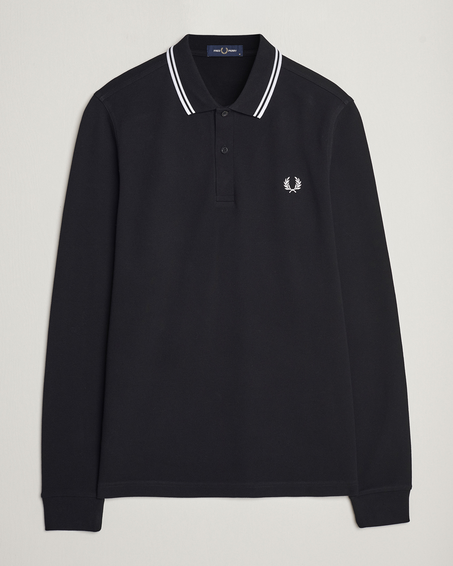 Herre | Pikéer | Fred Perry | Long Sleeve Twin Tipped Shirt Black