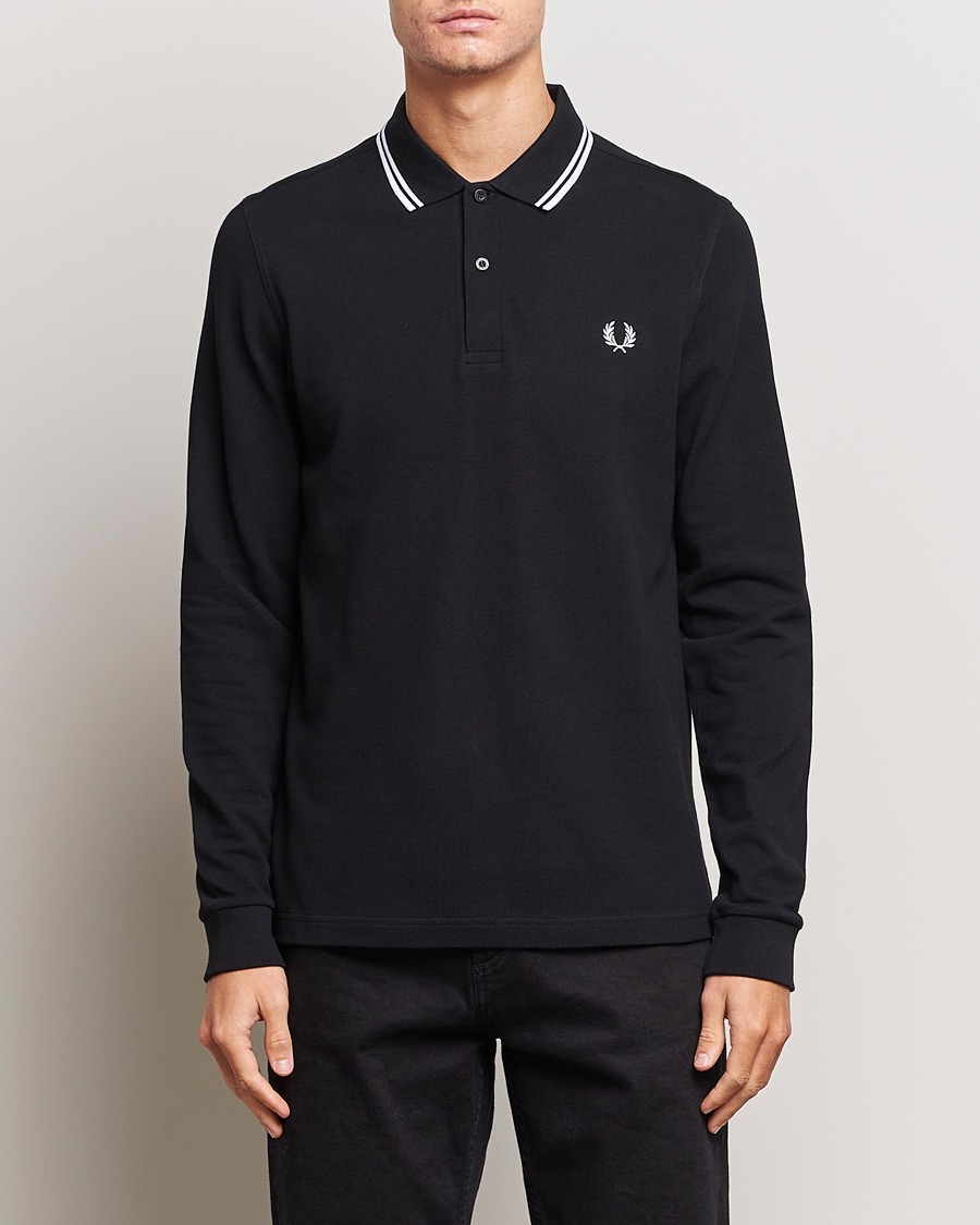 Herre | Pikéer | Fred Perry | Long Sleeve Twin Tipped Shirt Black