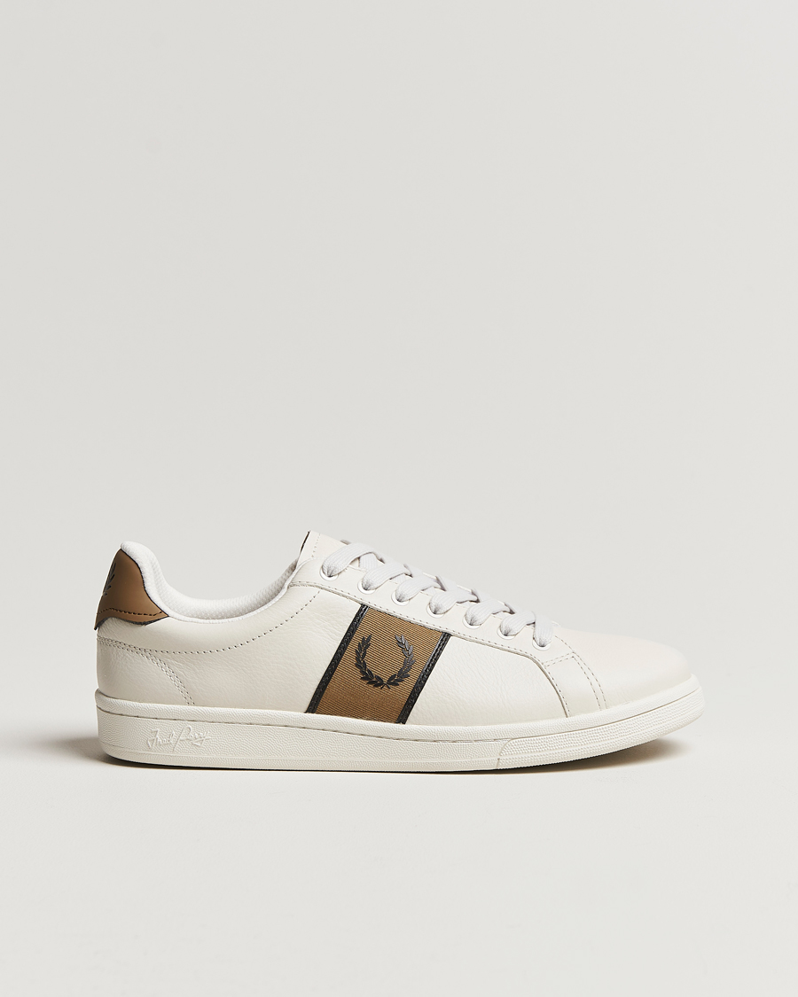 Herre | | Fred Perry | B721 Leather Sneaker White/Porcelin Black
