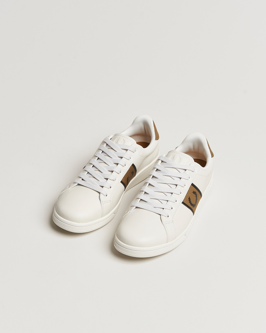 Herre | Salg sko | Fred Perry | B721 Leather Sneaker White/Porcelin Black