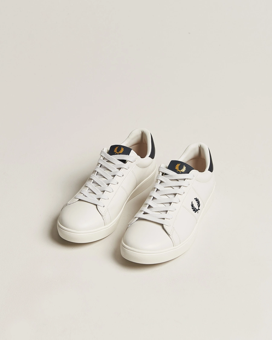 Herre |  | Fred Perry | Spencer Leather Sneakers Porcelain/Navy