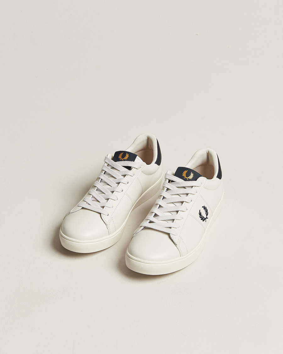 Herre | Avdelinger | Fred Perry | Spencer Leather Sneakers Porcelain/Navy