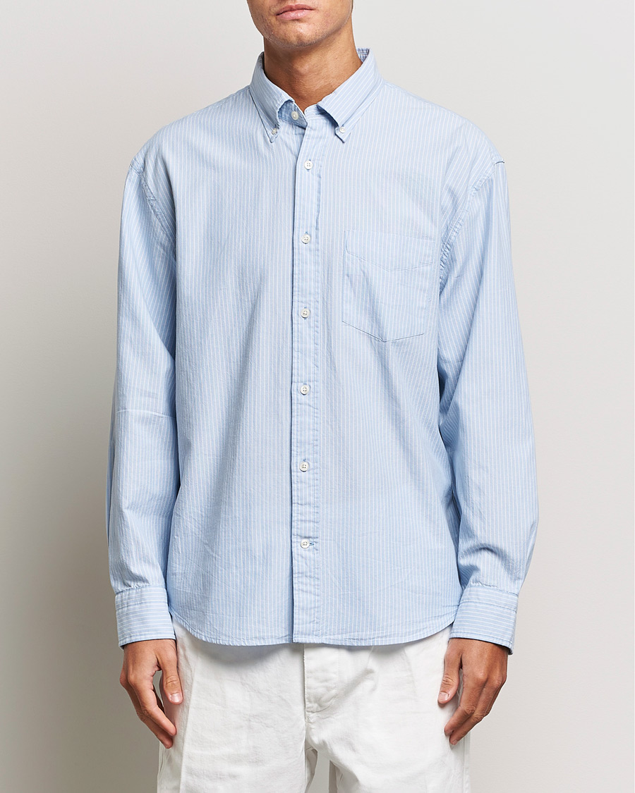Herre | Skjorter | GANT | Regular Fit Archive Oxford Striped Shirt Muted Blue