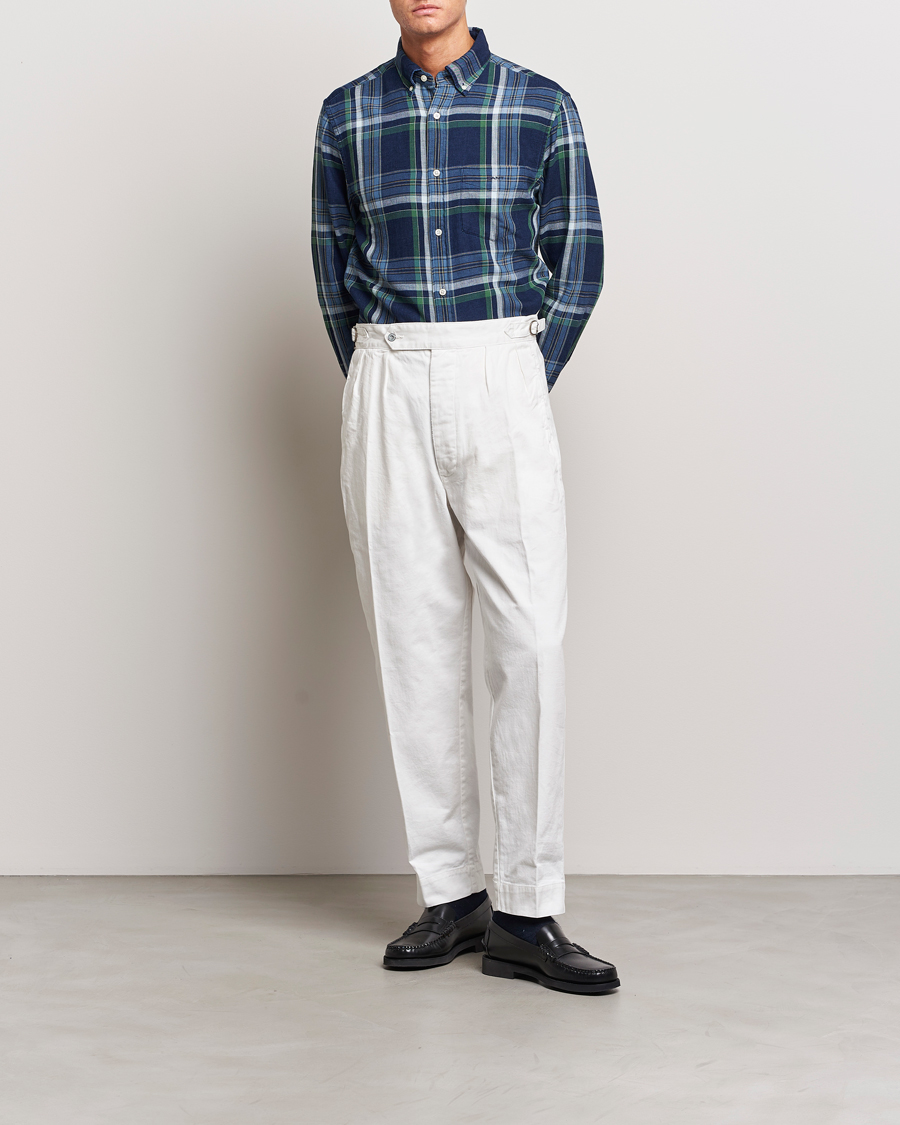 Herre | Skjorter | GANT | Regular Fit Twill Checked Shirt Dark Indigo
