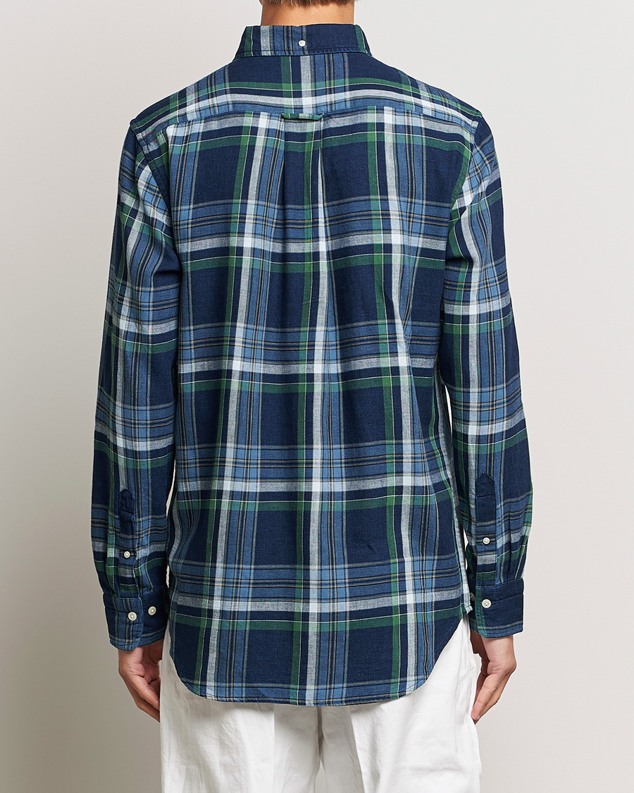 Herre | Skjorter | GANT | Regular Fit Twill Checked Shirt Dark Indigo