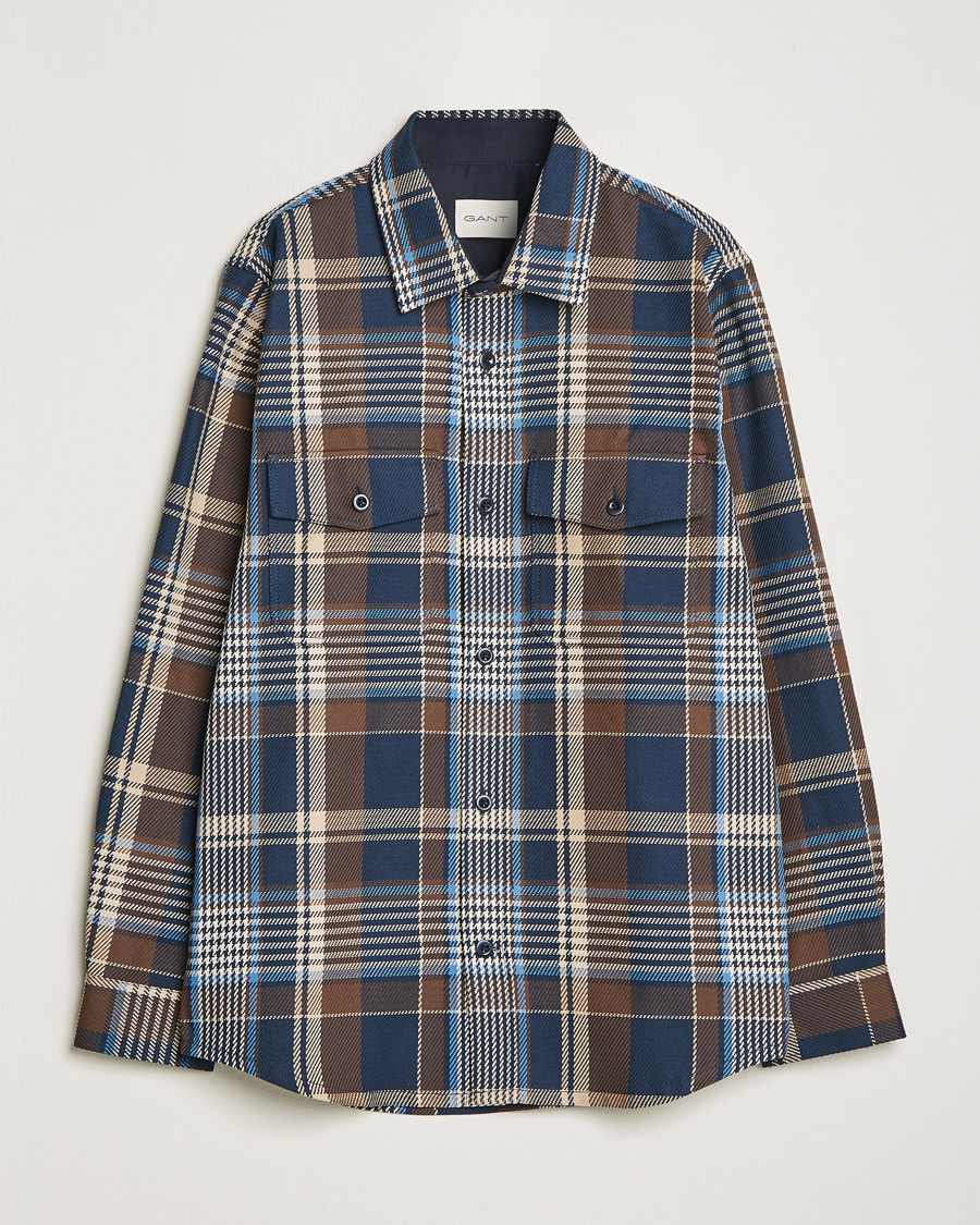 Herre | Skjorter | GANT | Heavy Twill Checked Overshirt Marine