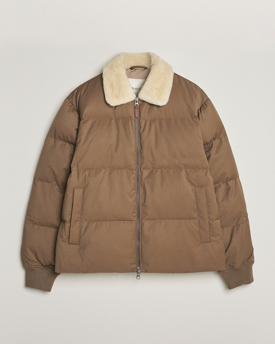 Herre | Jakker | GANT | Padded Flannel Puffer Jacket Desert Brown