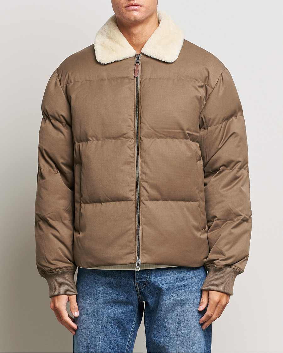 Herre | Jakker | GANT | Padded Flannel Puffer Jacket Desert Brown