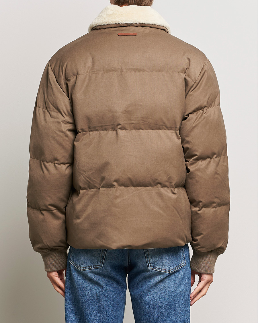 Herre | Jakker | GANT | Padded Flannel Puffer Jacket Desert Brown