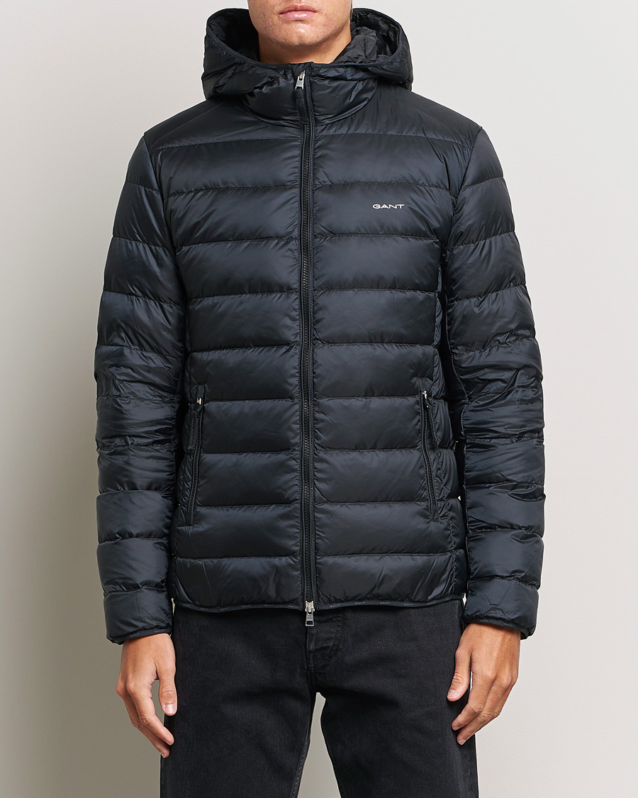 Herre | Jakker | GANT | Light Down Hooded Jacket Black