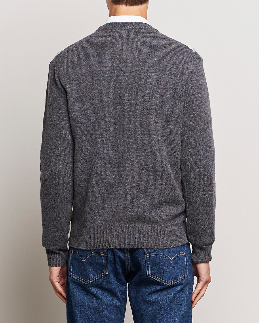 Herre | Gensere | GANT | Lambswool Argyle Crew Neck Sweater Charcoal Melange