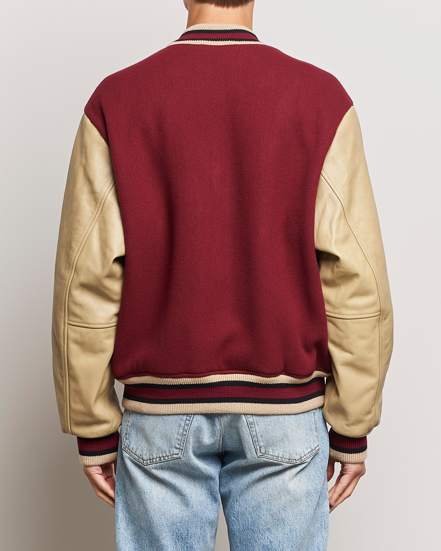 Padded online varsity jacket